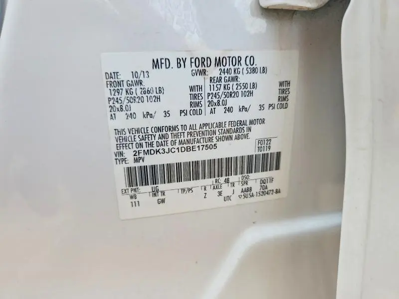 2013 FORD EDGE SEL  