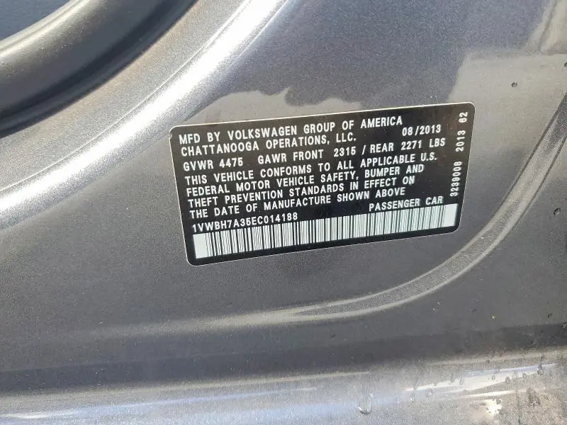 2014 VOLKSWAGEN PASSAT SE  