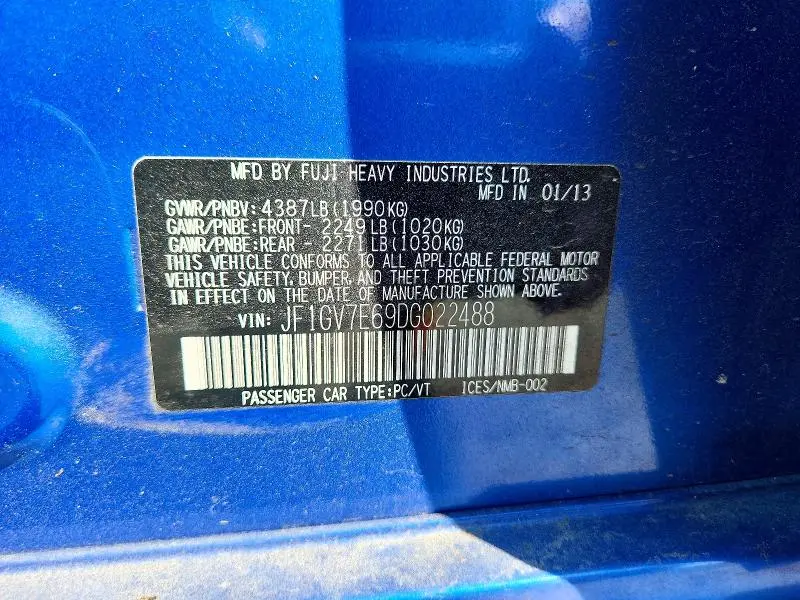 2013 SUBARU IMPREZA WRX  