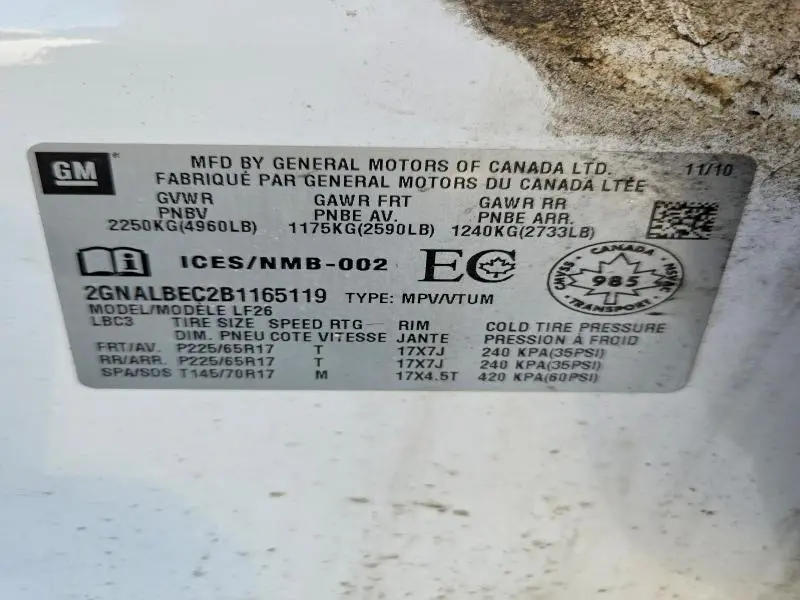 2011 CHEVROLET EQUINOX LS  