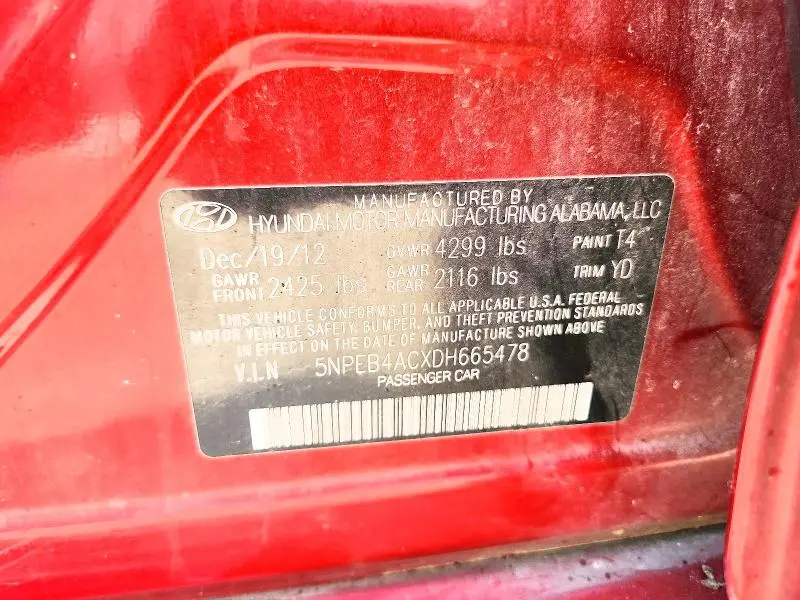2013 HYUNDAI SONATA GLS  