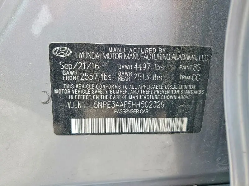 2017 HYUNDAI SONATA SPORT  