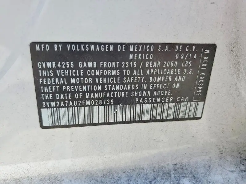 2015 VOLKSWAGEN GOLF TDI  