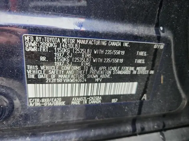 2019 TOYOTA RAV4 LIMITED  