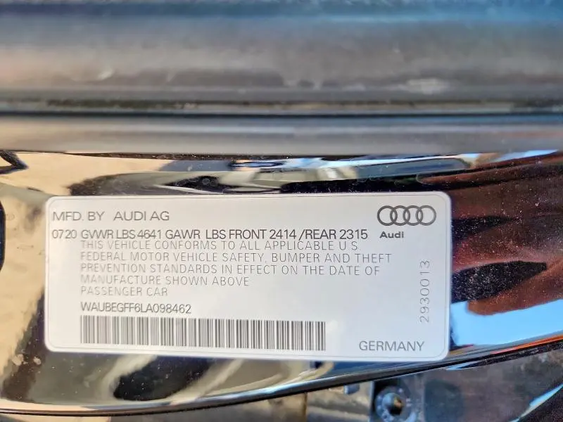 2020 AUDI A3 S-LINE PREMIUM  