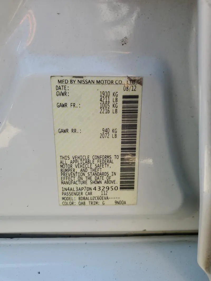 2013 NISSAN ALTIMA 2.5  