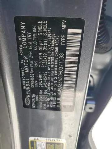 2017 HYUNDAI TUCSON LIMITED  