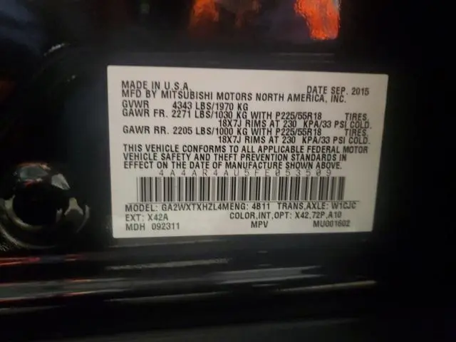 2015 MITSUBISHI OUTLANDER SPORT SE