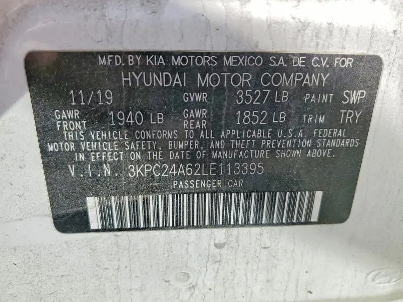 2020 HYUNDAI ACCENT SE  