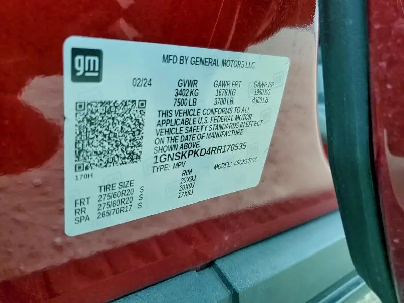 2024 CHEVROLET TAHOE K1500 Z71  