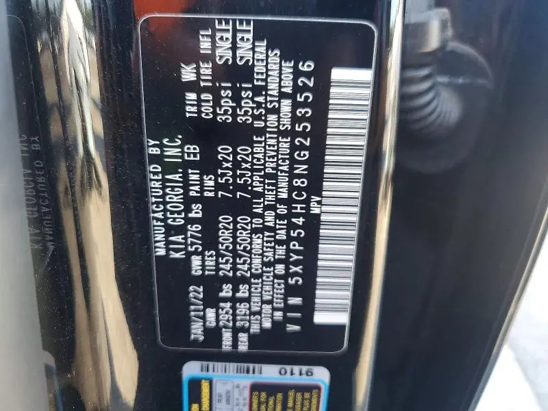 2022 KIA TELLURIDE SX  