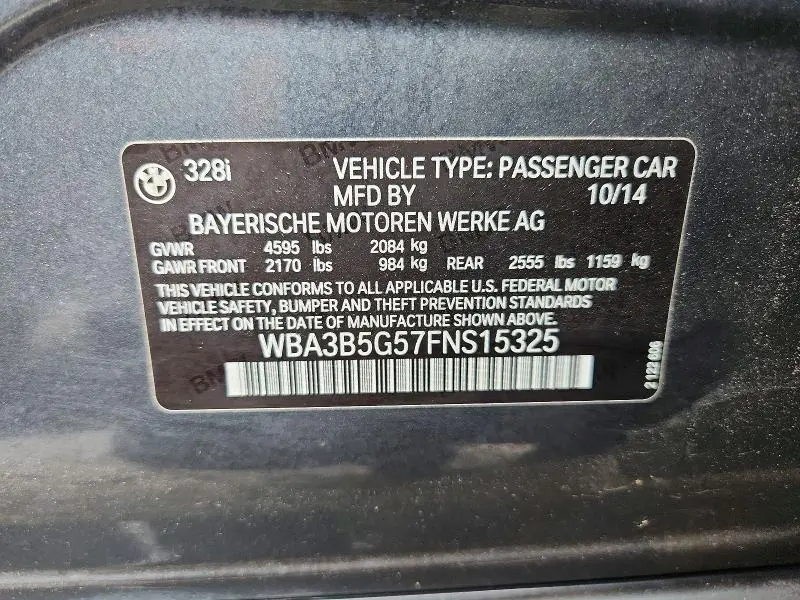 2015 BMW 328 XI SULEV  