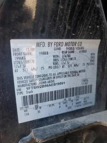 2010 FORD F250 SUPER DUTY  