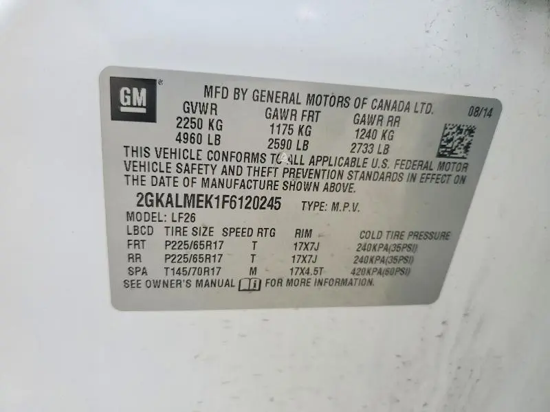 2015 GMC TERRAIN SLE  