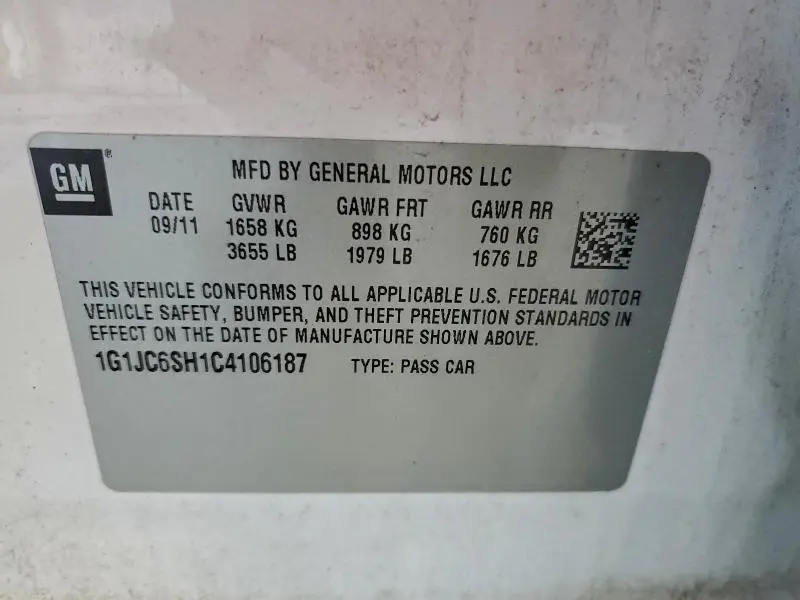 2012 CHEVROLET SONIC LT  