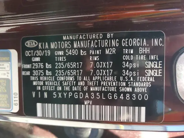 2020 KIA SORENTO L