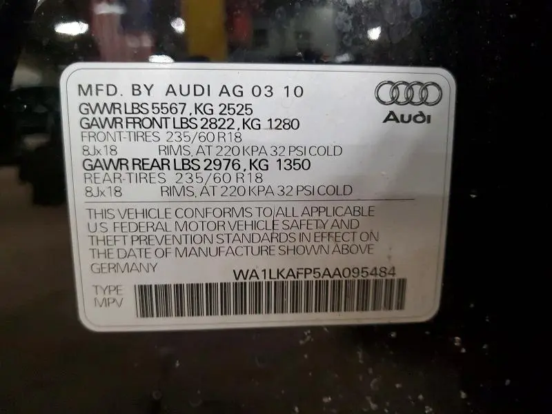 2010 AUDI Q5 PREMIUM PLUS  
