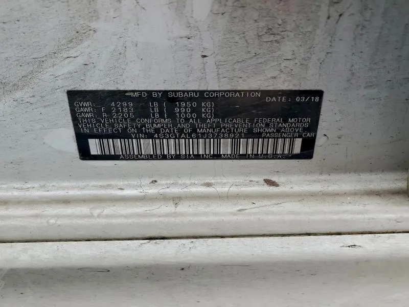 2018 SUBARU IMPREZA SPORT  