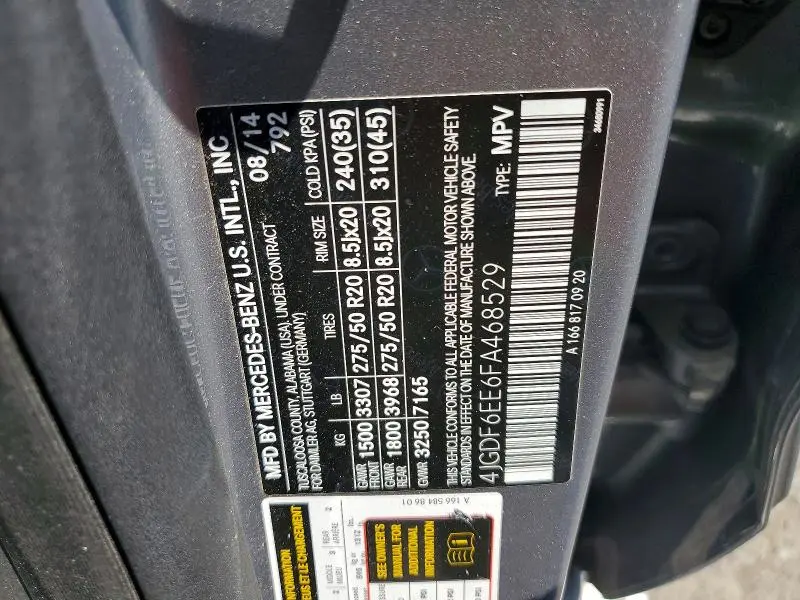 2015 MERCEDES-BENZ GL 450 4MATIC  
