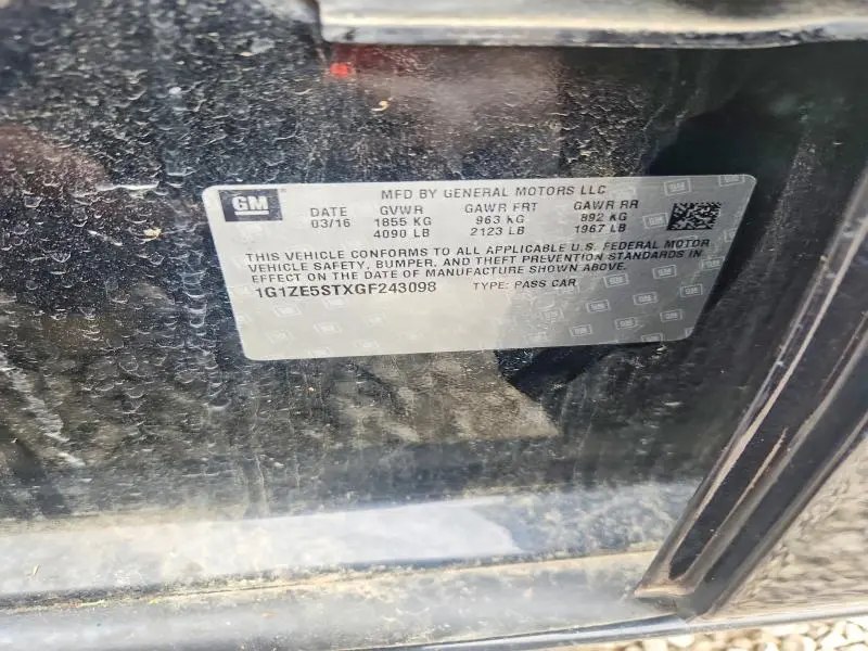 2016 CHEVROLET MALIBU LT  