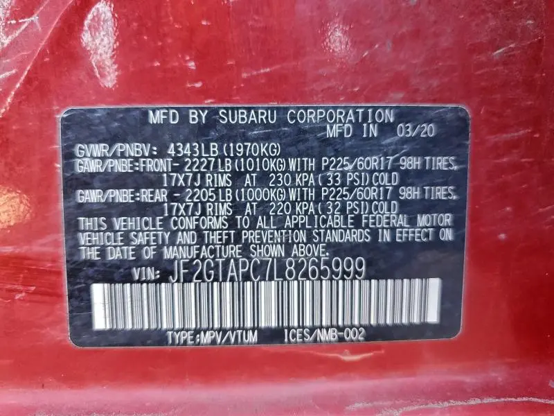 2020 SUBARU CROSSTREK PREMIUM  