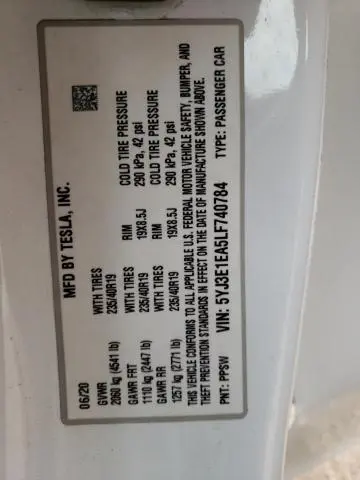 2020 TESLA MODEL 3   