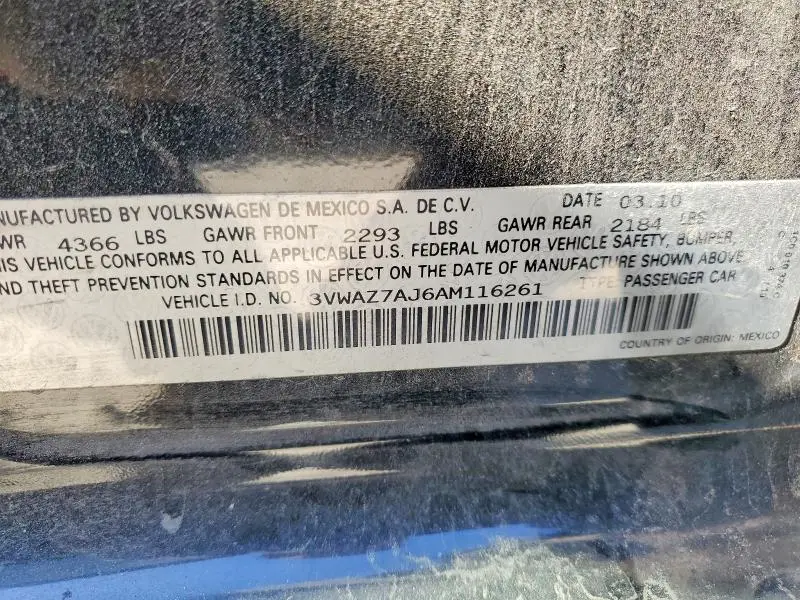 2010 VOLKSWAGEN JETTA LIMITED  