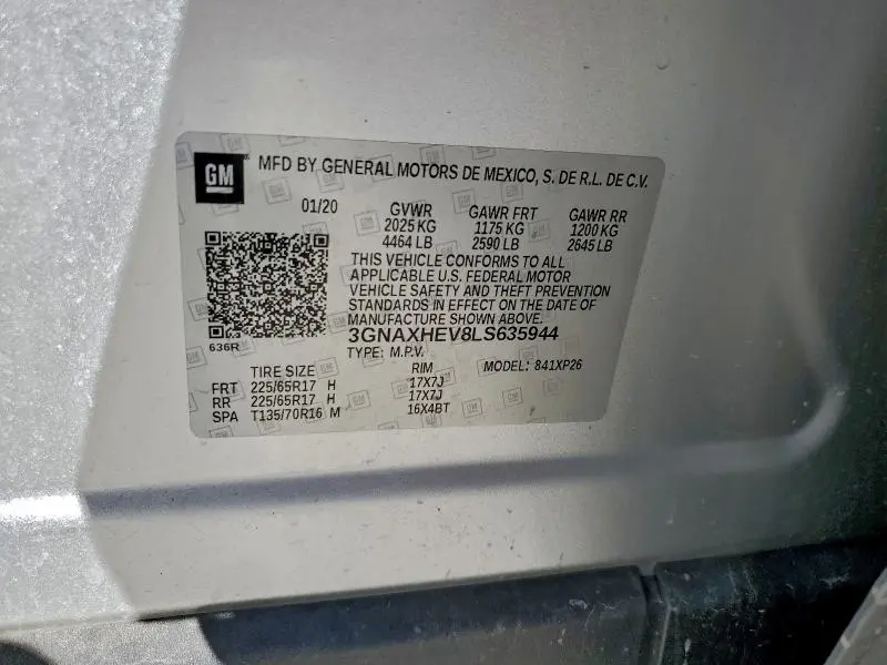 2020 CHEVROLET EQUINOX LS  