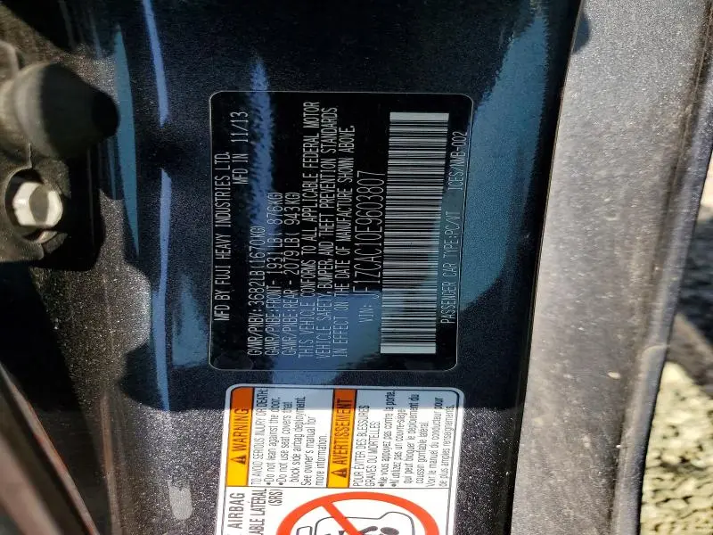 2014 SUBARU BRZ 2.0 LIMITED  