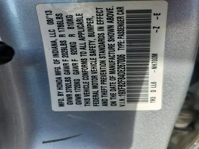 2013 HONDA CIVIC EX  