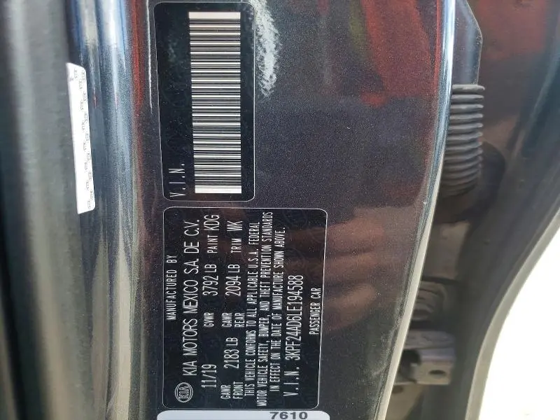 2020 KIA FORTE LXS  