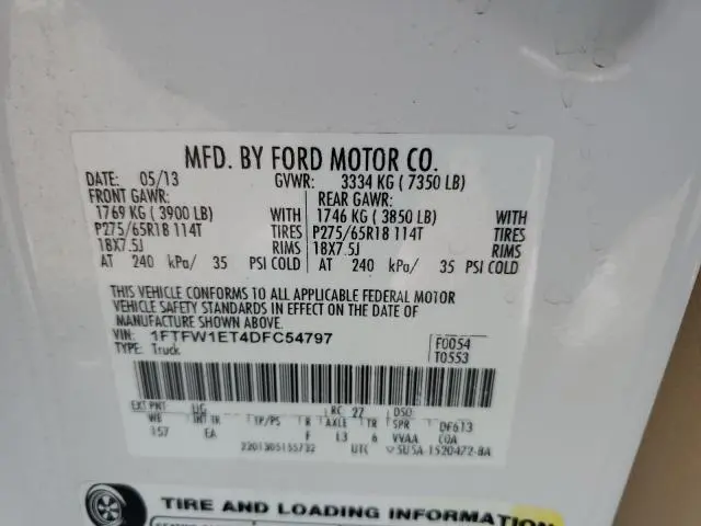2013 FORD F150 SUPERCREW  