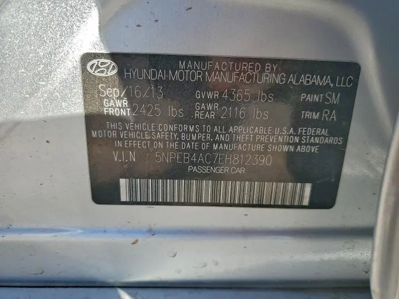 2014 HYUNDAI SONATA GLS  