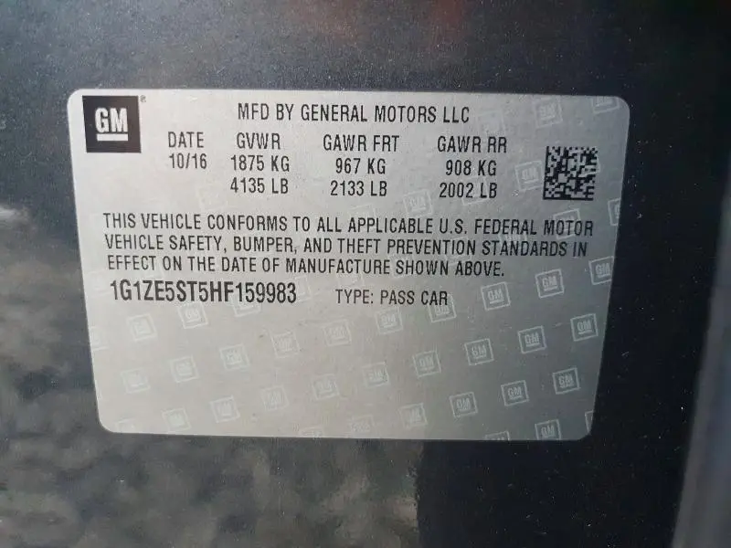 2017 CHEVROLET MALIBU LT  