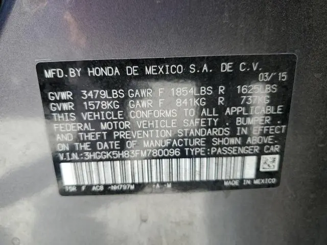 2015 HONDA FIT EX  