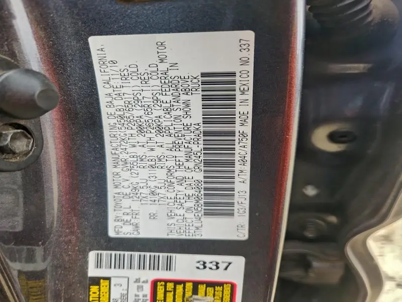 2011 TOYOTA TACOMA DOUBLE CAB  