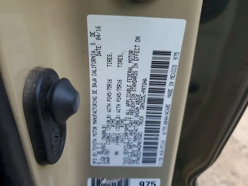 2016 TOYOTA TACOMA SR5 V6  