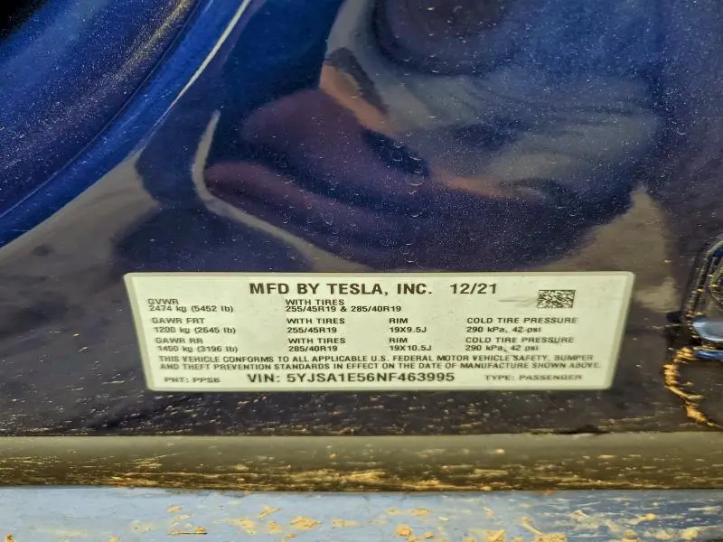 2022 TESLA MODEL S   