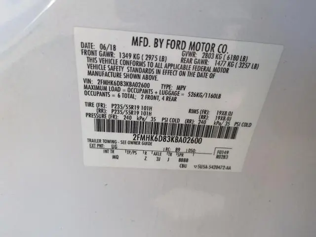 2019 FORD FLEX LIMITED