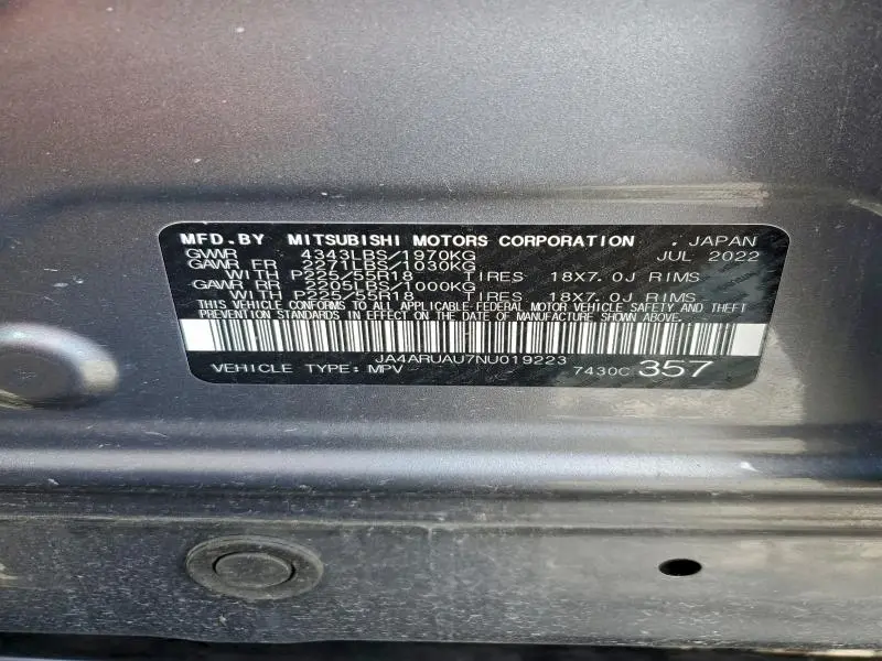 2022 MITSUBISHI OUTLANDER SPORT ES  