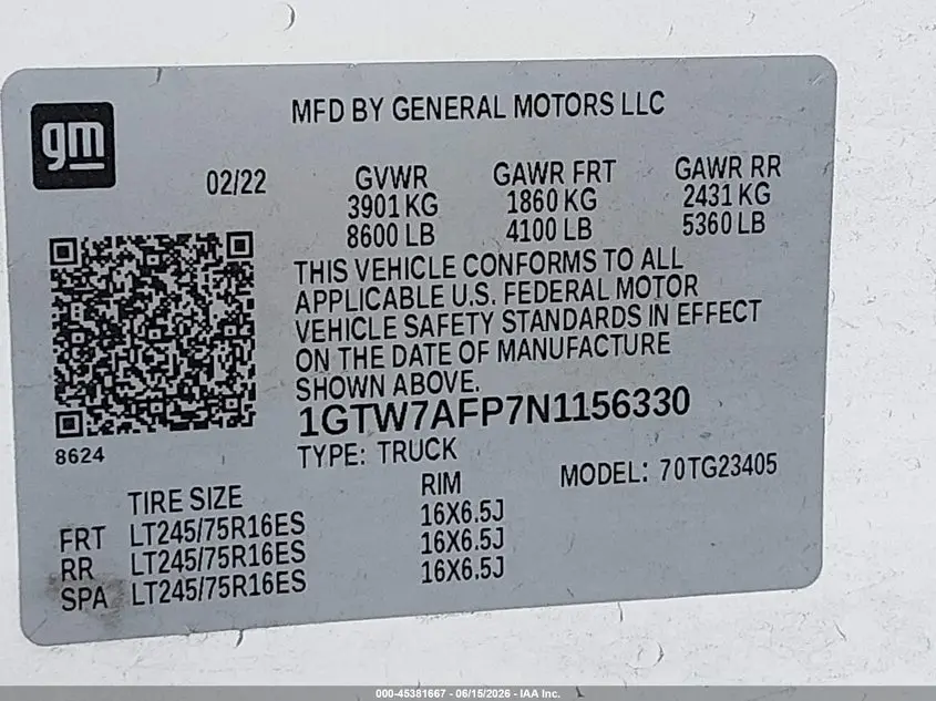 2022 GMC SAVANA CARGO RWD 2500 REGULAR WHEELBASE WORK VAN