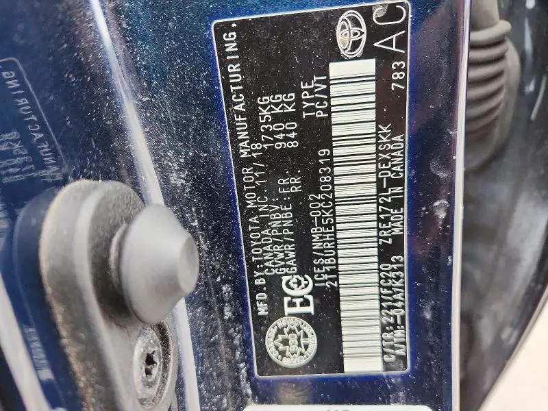 2019 TOYOTA COROLLA L  