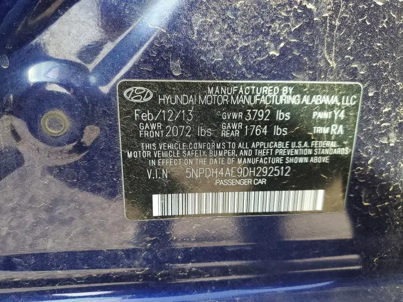 2013 HYUNDAI ELANTRA GLS  