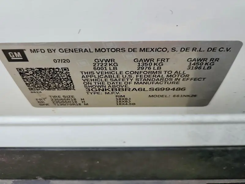 2020 CHEVROLET BLAZER 1LT  