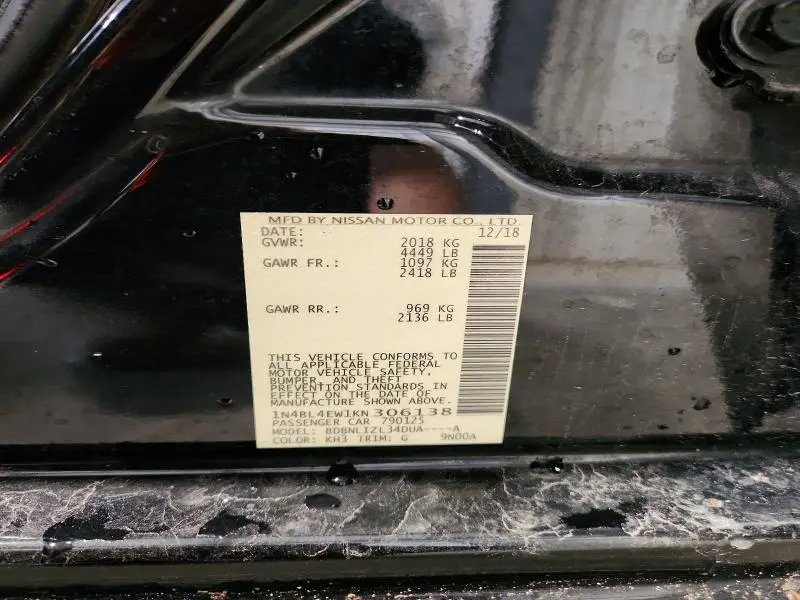 2019 NISSAN ALTIMA SL  