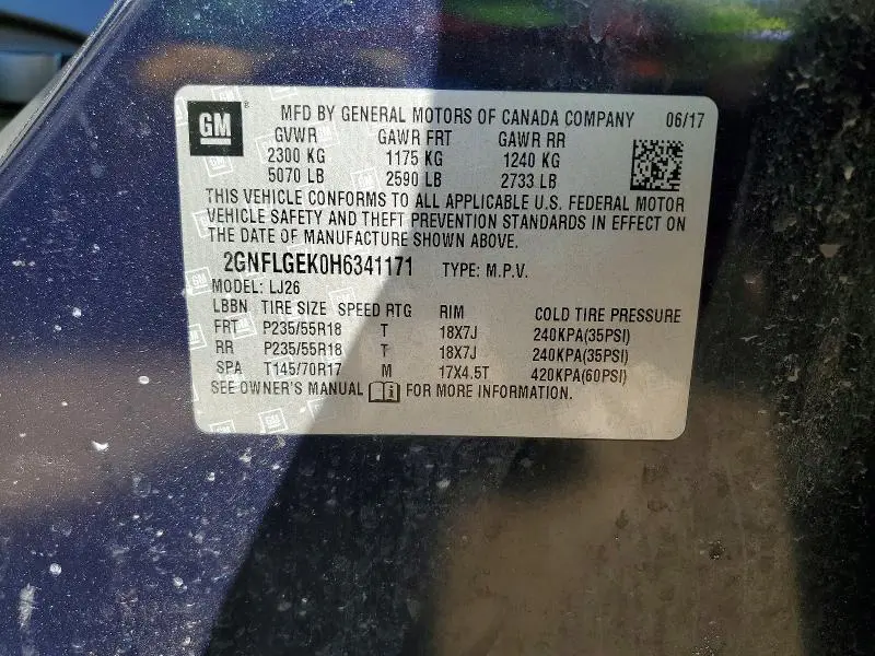 2017 CHEVROLET EQUINOX PREMIER  