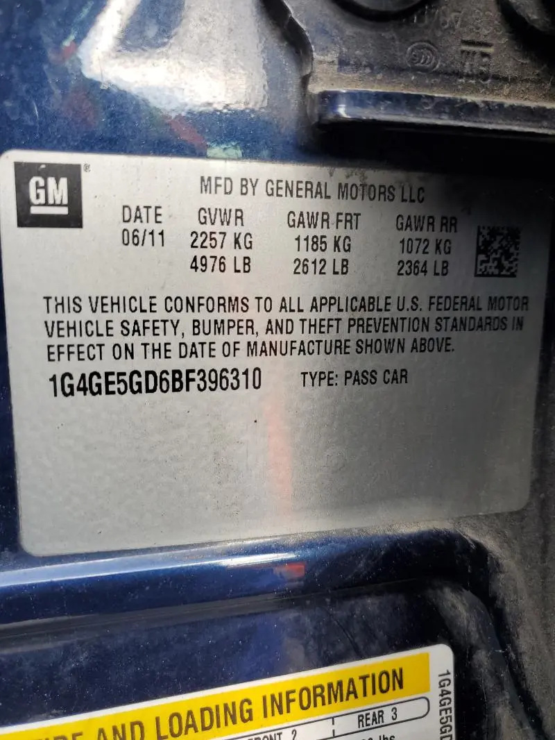 2011 BUICK LACROSSE CXS  