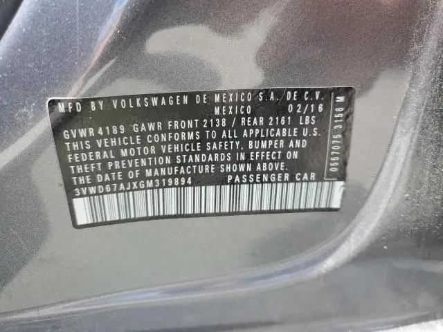 2016 VOLKSWAGEN JETTA SE  