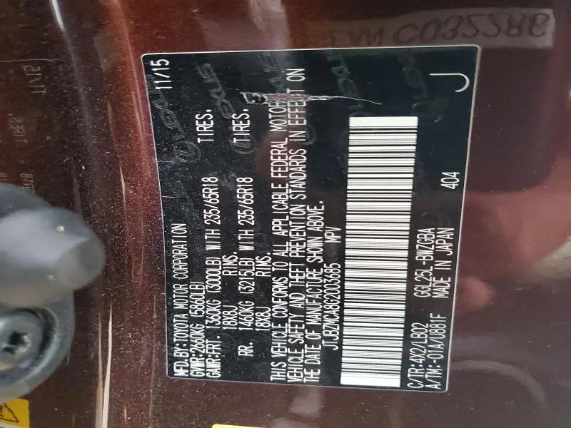 2016 LEXUS RX 350 BASE  