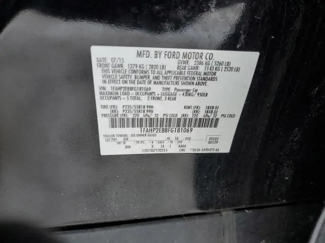 2015 FORD TAURUS SEL